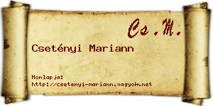 Csetényi Mariann névjegykártya