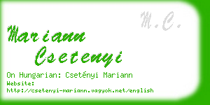 mariann csetenyi business card