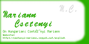 mariann csetenyi business card